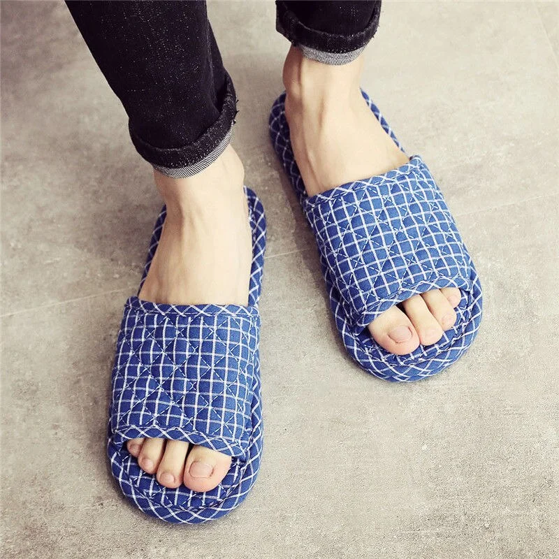Pure Cotton Fabric Cloth Bottom Cloth Slippers Wood Floor Floor Tiles Mute Indoor Soft Bottom Female Home Home Four Seasons
