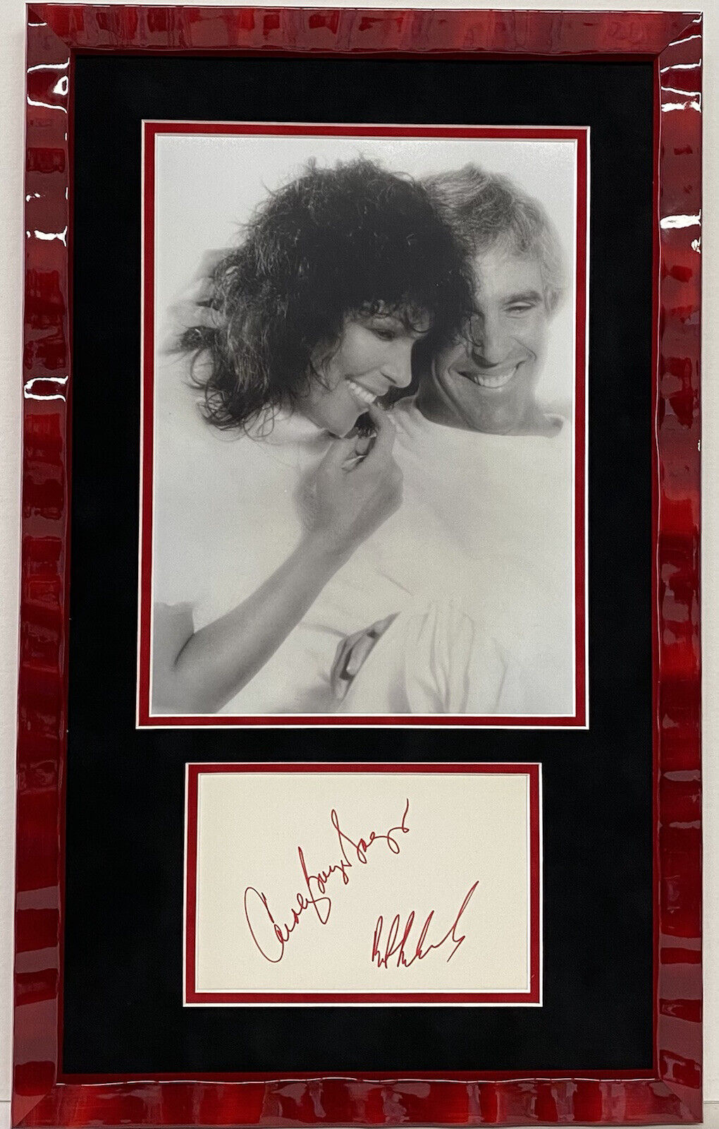 Carole Bayer Sager & Burt Bacharach Autographed Frame Signed 12x 20 Composer