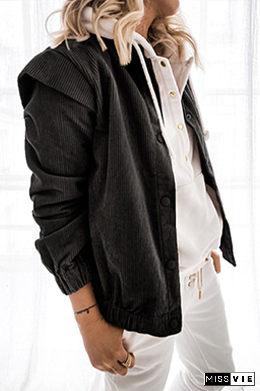 Casual Solid Patchwork Buckle Turndown Collar Outerwear(5 Colors)