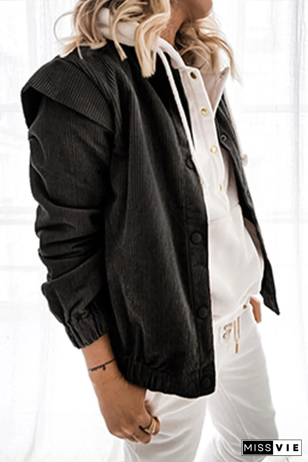 Casual Solid Patchwork Buckle Turndown Collar Outerwear(5 Colors)