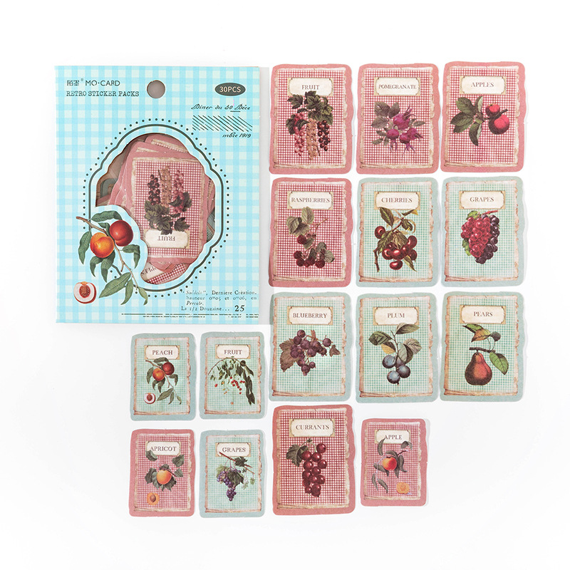 PET Sticker - Pastoral Diary Series Vintage Plant Flower Butterfly Landscape 