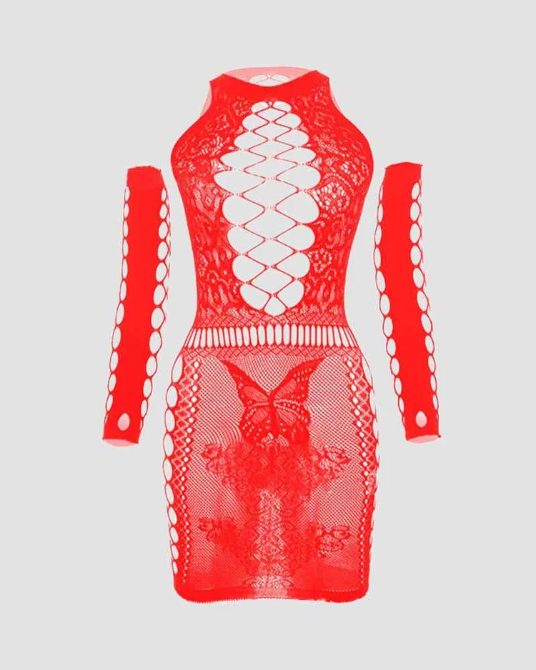 white christmas dresses Vintage Jean Paul Gaultier Striped Fishnet Cut-Out Dress – NÜNÜ VINTAGE main image 1