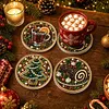 4pcs Acrylic DIY Pearl Painting Coaster Kit - Christmas