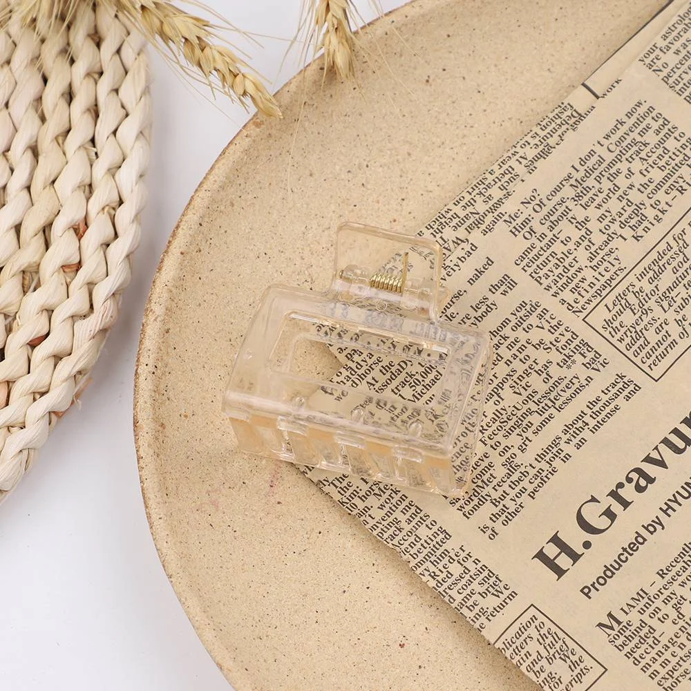 Simple Square Geometric Frosted Hair Claws Clamps Acetate Hairpins Women Hollow Out Ponytail Clips Makeup Styling Tools Headwear