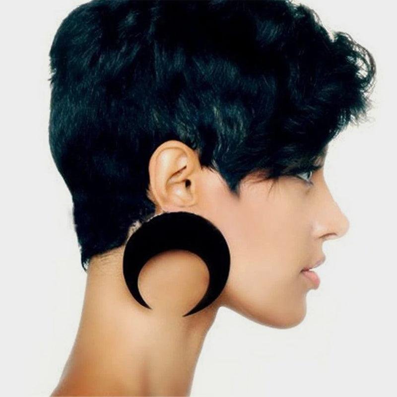 Black Moon Large Earrings