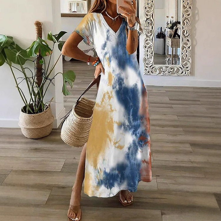 Women'S Tie-Dye Cotton Dress