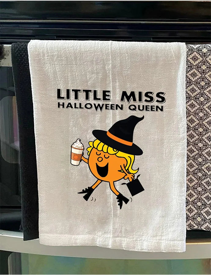 Little Miss Hallowen Queen Tea Towel