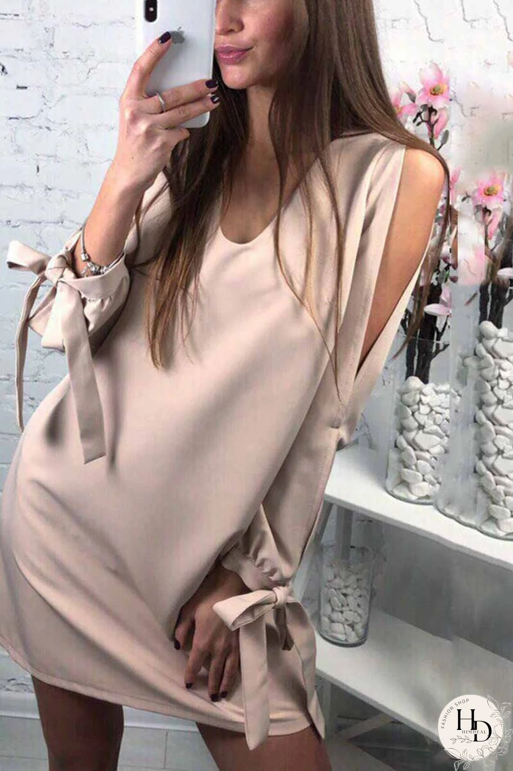 Strapless Sexy V-neck Bow Dress