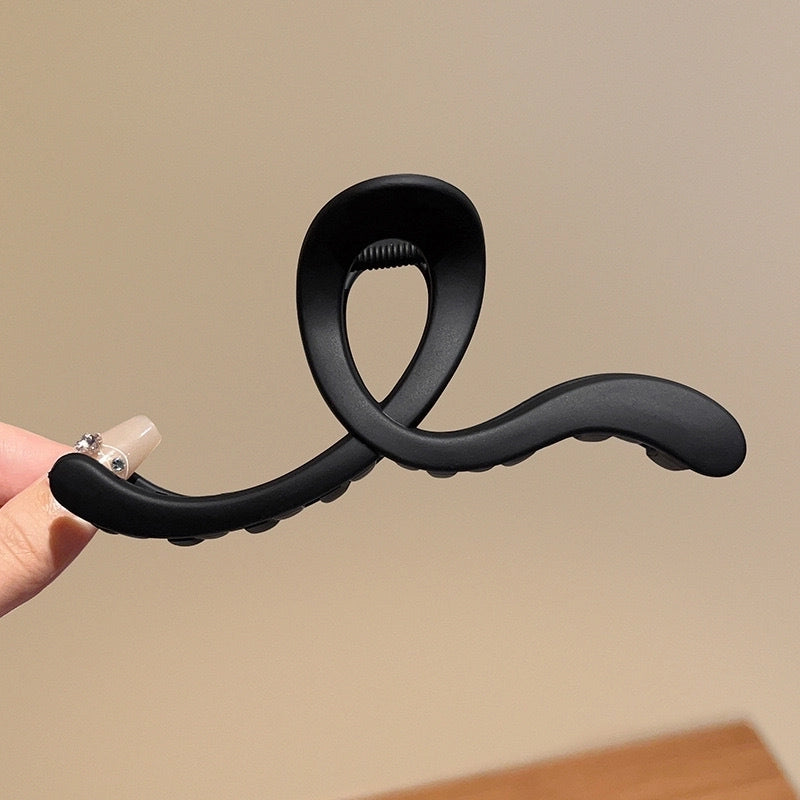 Design Geometric Lines Back Head Updo Hair Clip Large Shark Clip Female Frosted Temperament Hairpin Headdress