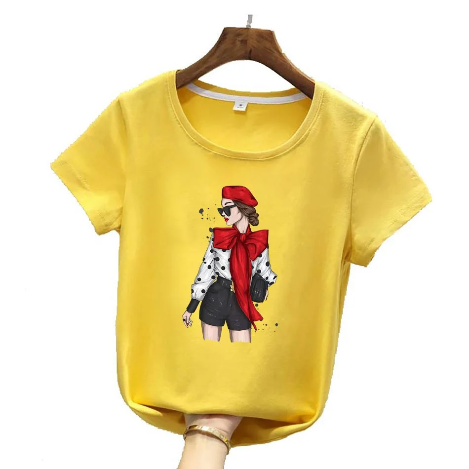 Fashion Girl Iron On Transfer For Clothing DIY Washable Thermal Stickers On T-shirt Funny Design On Hoodies Patch Applique Decor