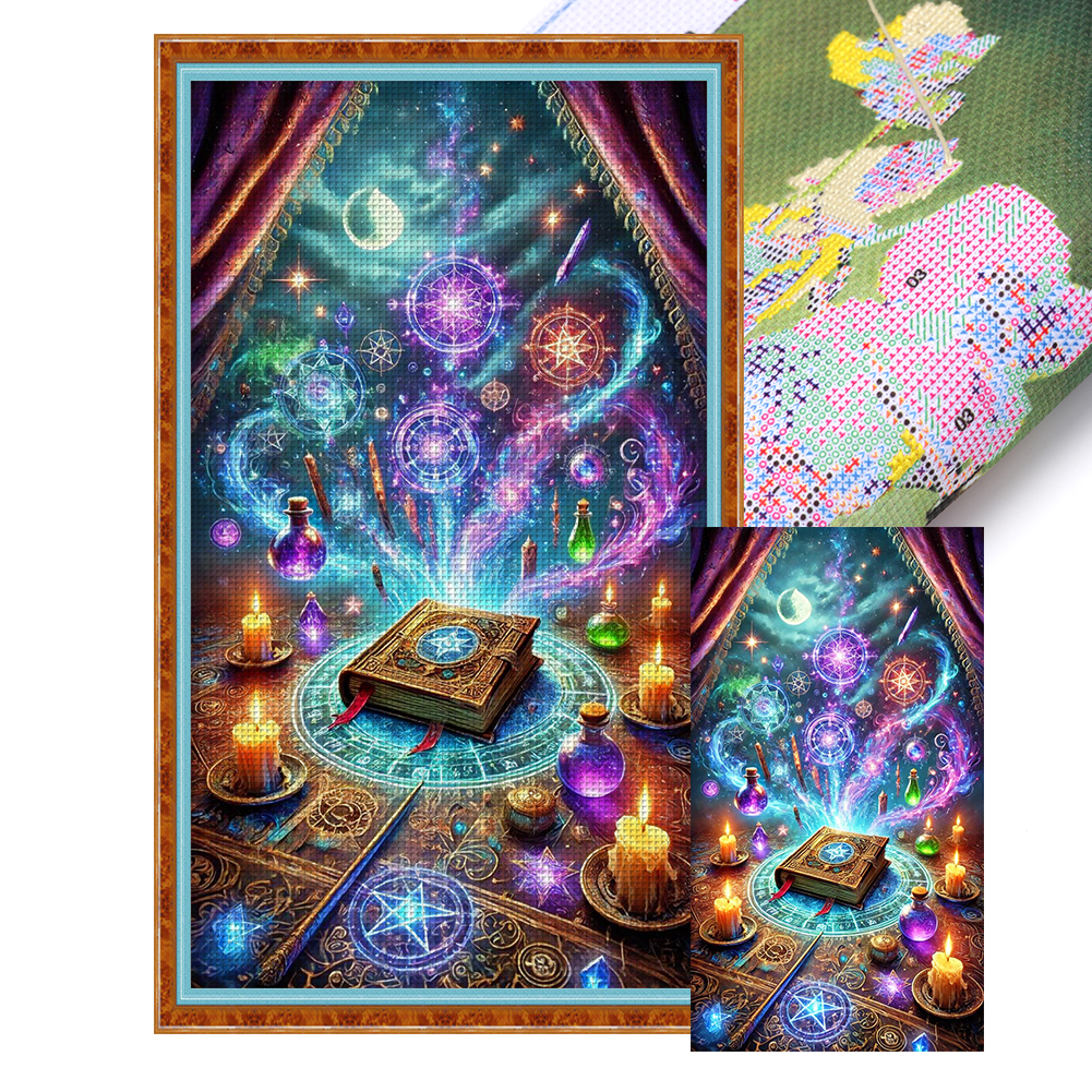 Magic Book Full 11CT Pre-stamped Canvas(40*70cm) Cross Stitch