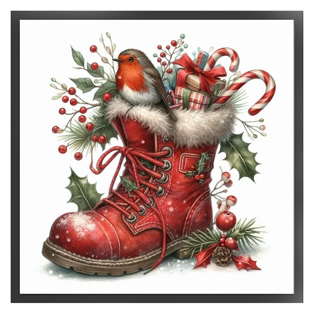 11CT Full Stamped Cross Stitch Kit - Christmas Boots (40*40cm)
