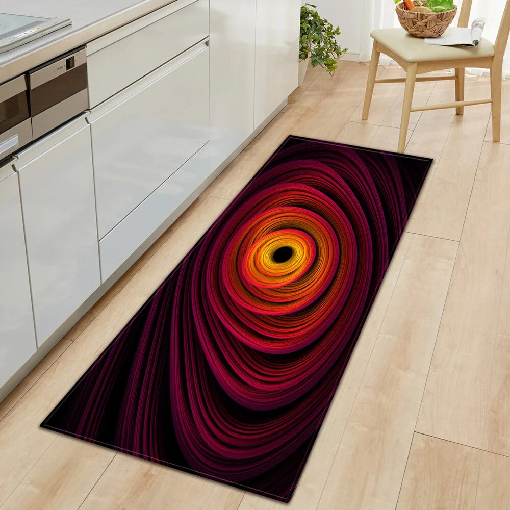 Nordic Entrance Doormat Kitchen Mat Home Bedroom Hallway Floor Rug 3D Pattern Decoration Flannel Carpet Bathroom Non-slip Mat