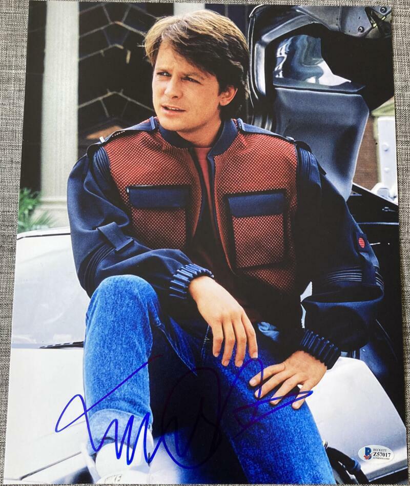 MICHAEL J. FOX SIGNED AUTOGRAPH - BACK TO THE FUTURE RARE 11X14 Photo Poster painting BECKETT 4