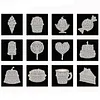 12Pcs DIY Pearl Painting Dessert for Home Wall Decor(15x15cm)