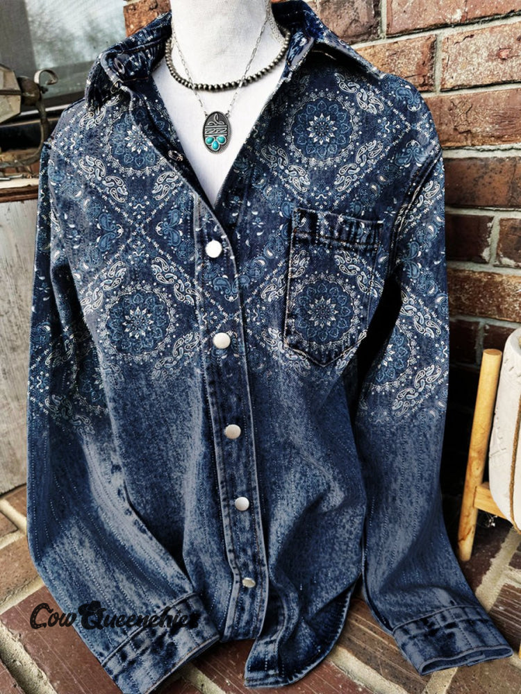 Paisley Art Print Casual Shirt Multicolor / S