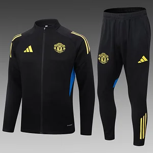 2025/2026 Manchester Long Zipped Jacket Black Football Shirt 1:1 Thai Quality Set