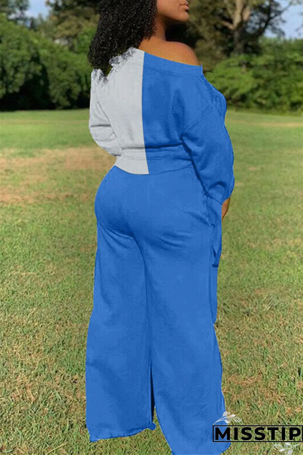 Gray Fashion Casual Long Sleeve Oblique Collar Regular Sleeve Short Patchwork Two Pieces