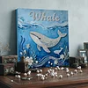 DIY Pearl Painting Whale for Home Wall Decor with Frame(30*30cm)