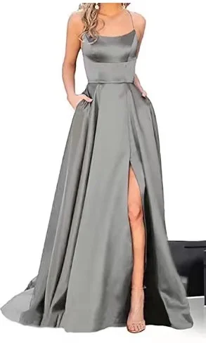 Uveng Uveng Solid-Color Bridesmaids Wear Long Dresses With Thin Shoulders And Girlfriend Fashion Bridesmaids Evening Dress