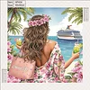 (Box Packaging)Diamond Painting-DIY Crystal Rhinestone Beach Vacation Girl