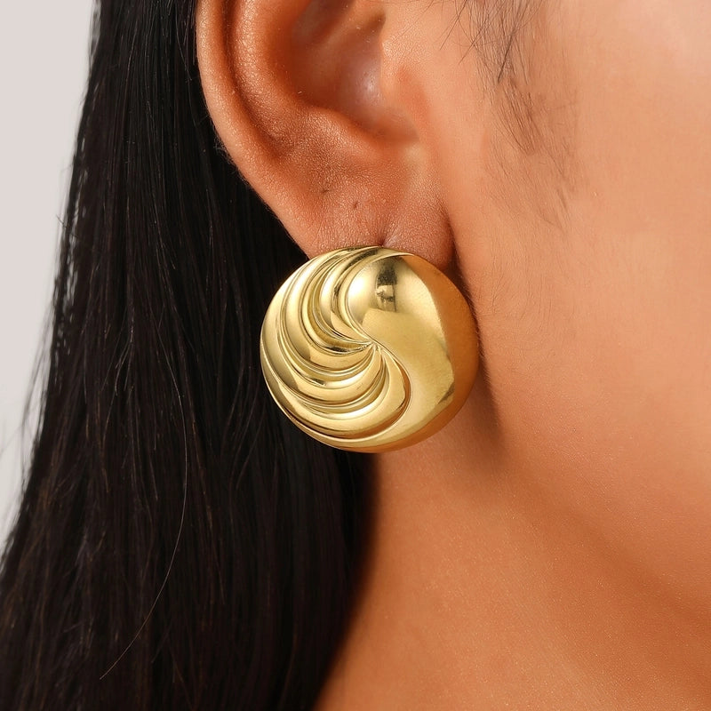 1 Pair Retro Minimalist Classic Style Geometric 304 Stainless Steel 18K Gold Plated Ear Studs
