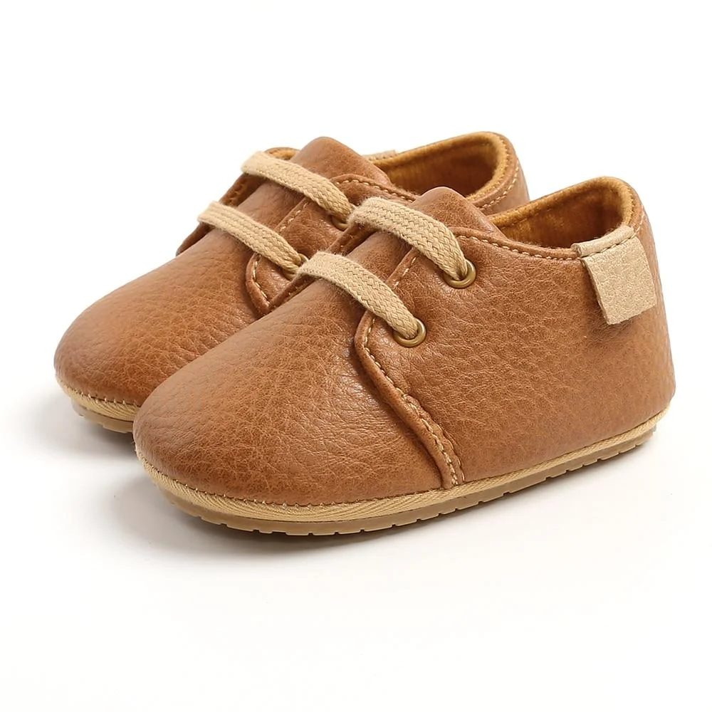 Toddler Baby Boys Girls Lace Up Sneakers, Autumn Soft Sole Infant Moccasins Newborn Hard Outsole Anti-slip First Walkers Shoes