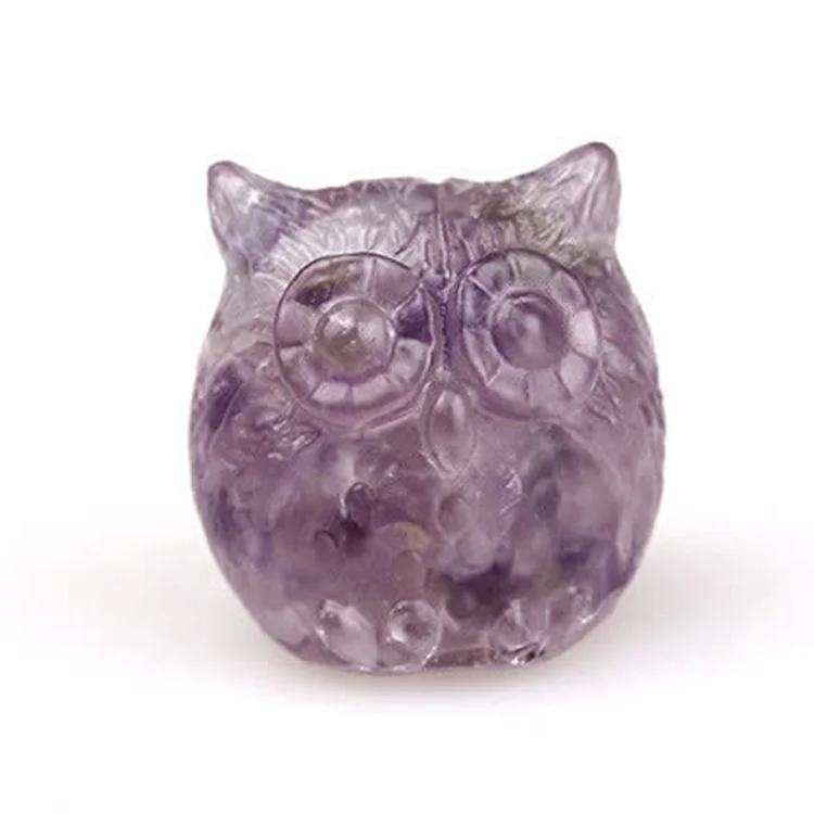 Crystal Owl Baby Gemstone Decoration|
Amethyst