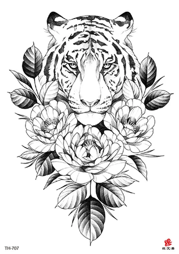 Waterproof Temporary Tattoo Sticker Wolf Crow Bird Forest Tree Black Fake Tatto Flash Tatoo Arm Leg Big Art for Women Men