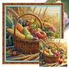 (Counted)Autumn Harvest Fruit And Vegetable Basket-11CT Cross Stitch 40*40cm/15.75*15.75in