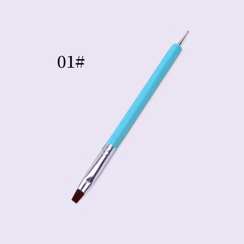 1Pc Double End Nail Brush Painting Drawing Lines Pen 3D Tips DIY UV Gel Flowers Dual End Nail Art Acrylic Brushes Nail Art Tools-Nail Inspo