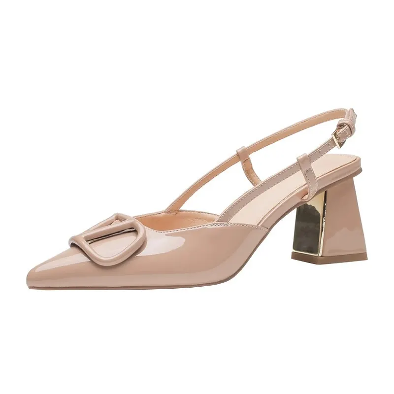 Breakj Breakj Yards Large-Size Women's Shoes 41 Fat Summer Thick Heel With Sandals Women's Pointed Korean Version Of Shallow Roman Shoes