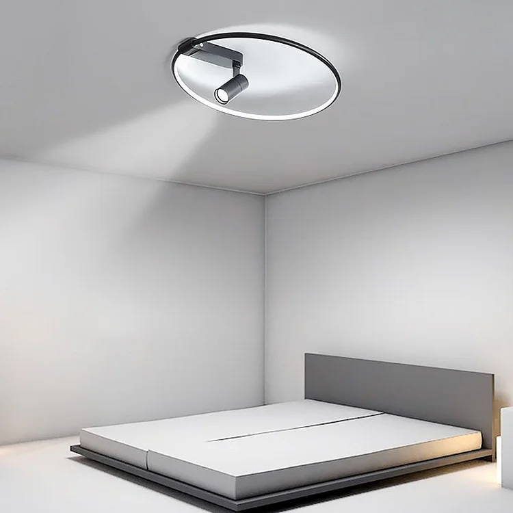 16'' Round Dimmable Adjustable Outdoor Flush Mount Light with Spotlights Track Lights - Appledas