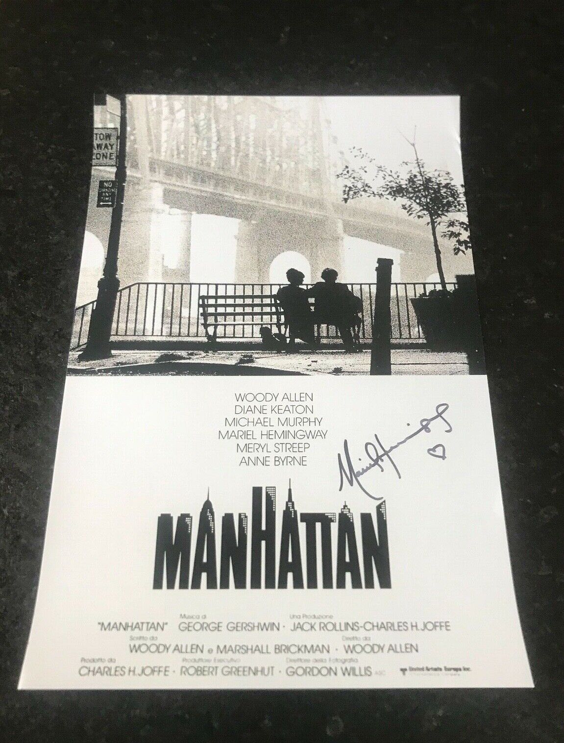 * MARIEL HEMINGWAY * signed 12x18 poster * MANHATTAN * COA * 1