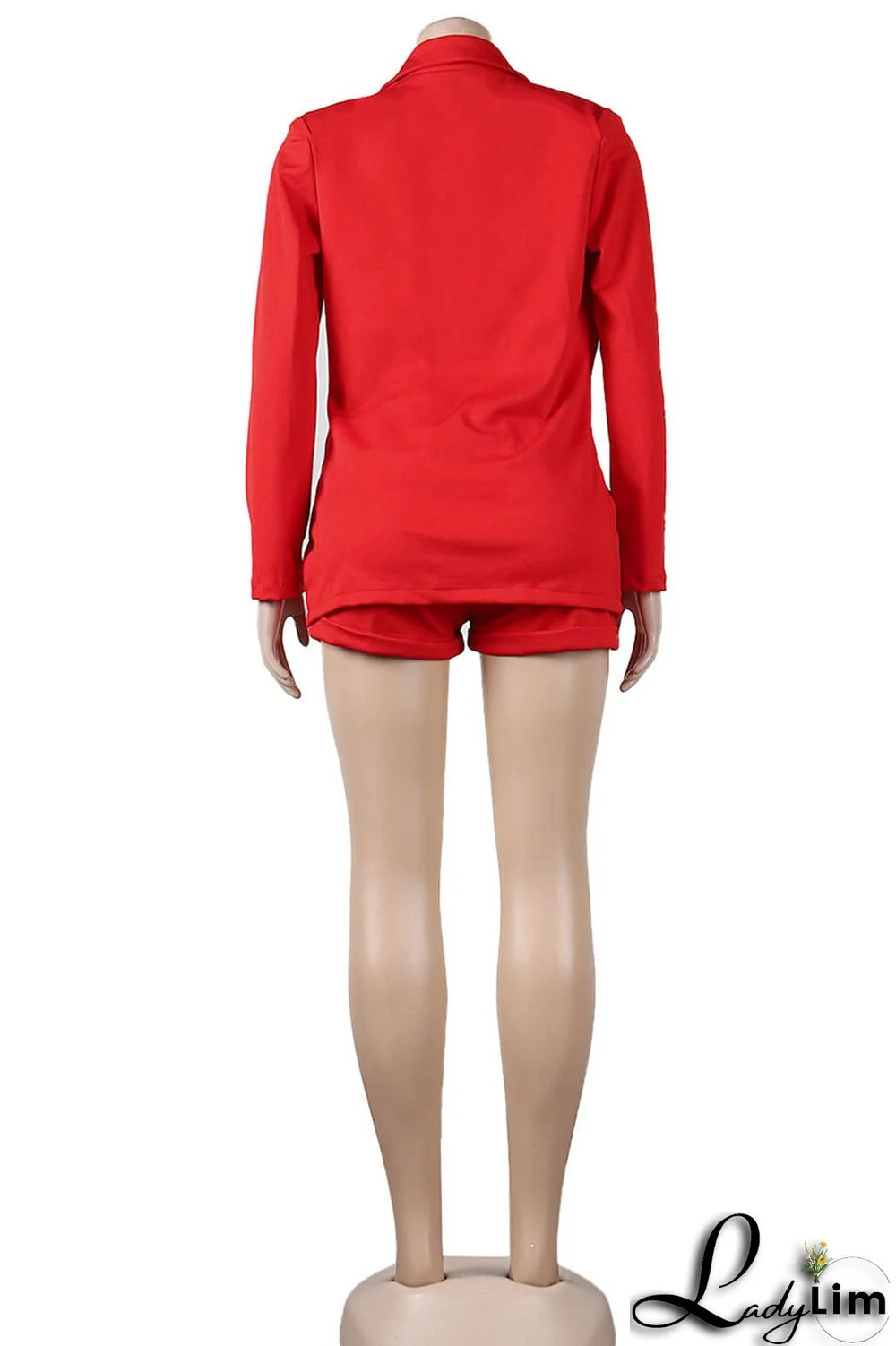 Green Casual Solid Patchwork Turn-back Collar Long Sleeve Two Pieces