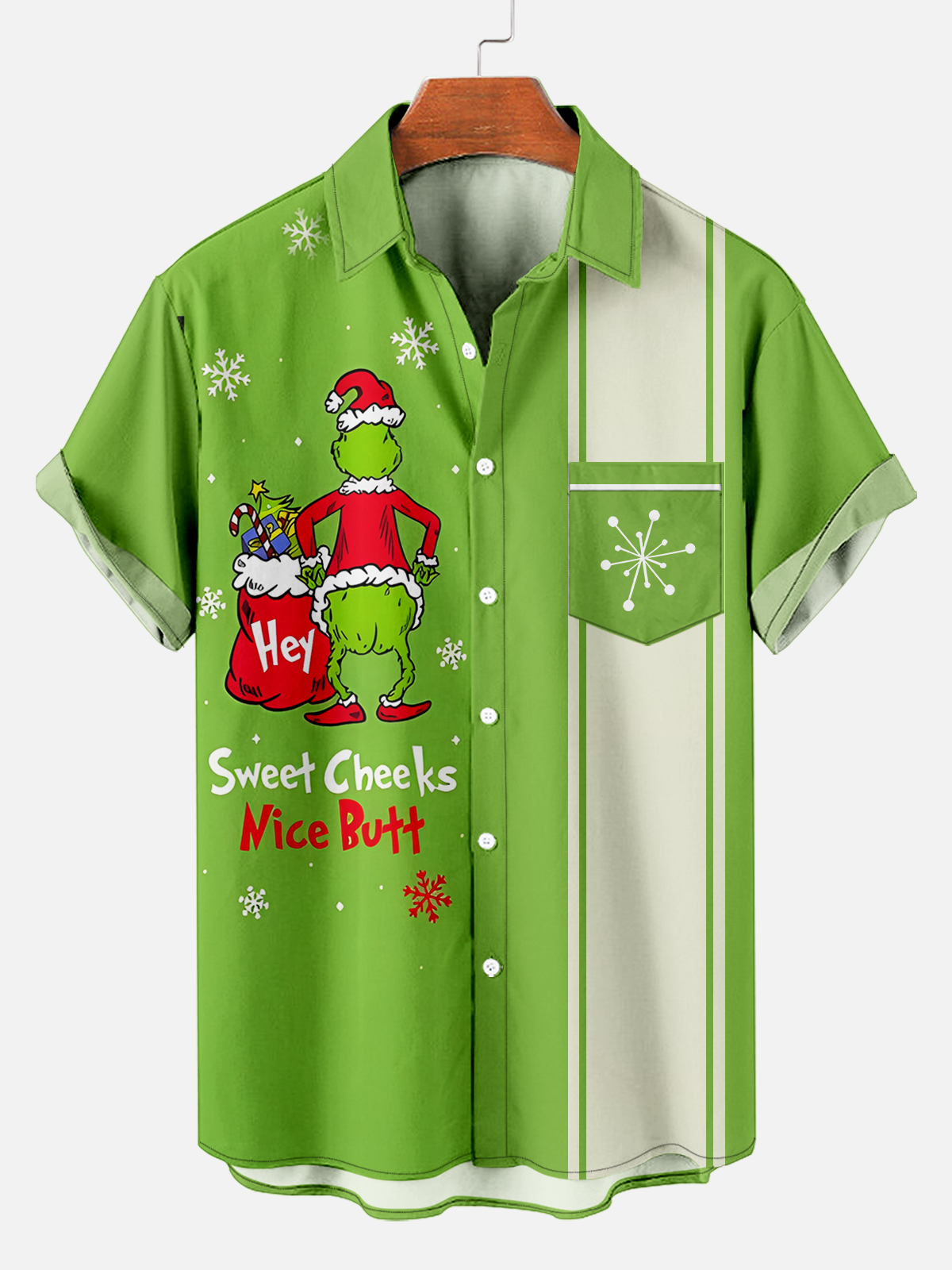 Men's Classic Christmas Short Sleeve Shirt PLUSCLOTHESMAN