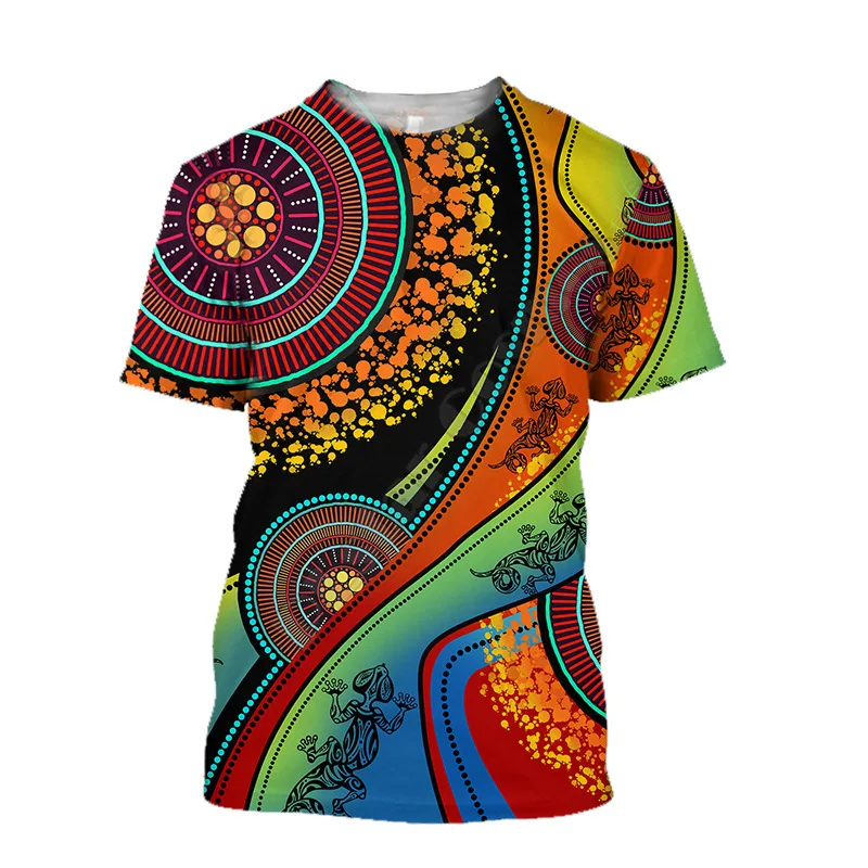 Cotton Tshirt 3d T-shirt for Men/Women Australian Aboriginal Art Graphic Printed Short Sleeve Tees Casual Personality Streetwear Tops t -shirt Tee