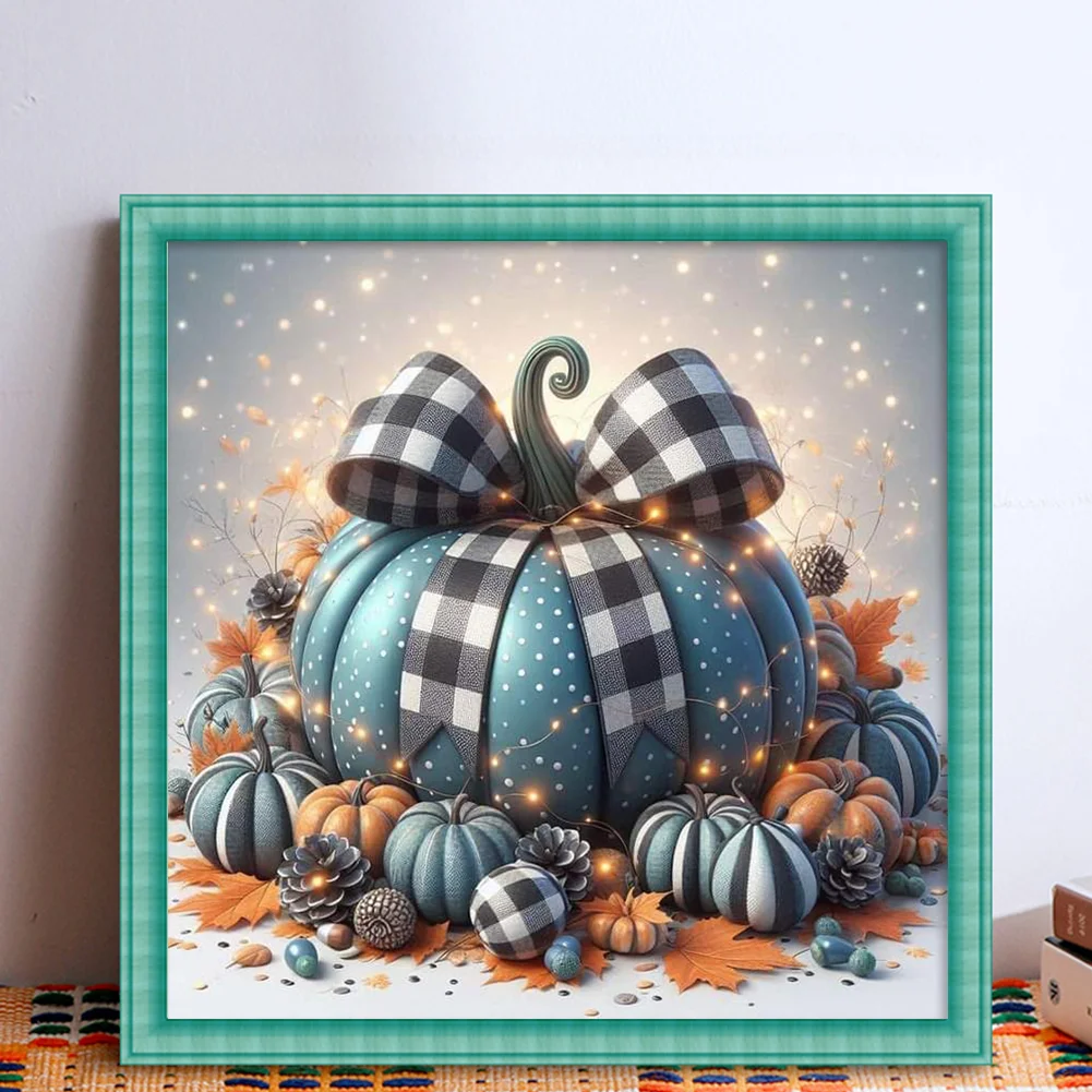 11CT Full Stamped Cross Stitch - Blue Pumpkin(Canvas|40*40CM)