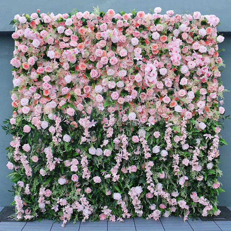5D Pink Rose Flower Wall Event Party Wedding Backdrop Decor Props A123 A7447