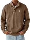 Men's Stylish Buttoned Stand Collar Sweatshirt
