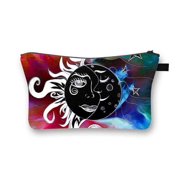 Abstract sun Printed makeup bag