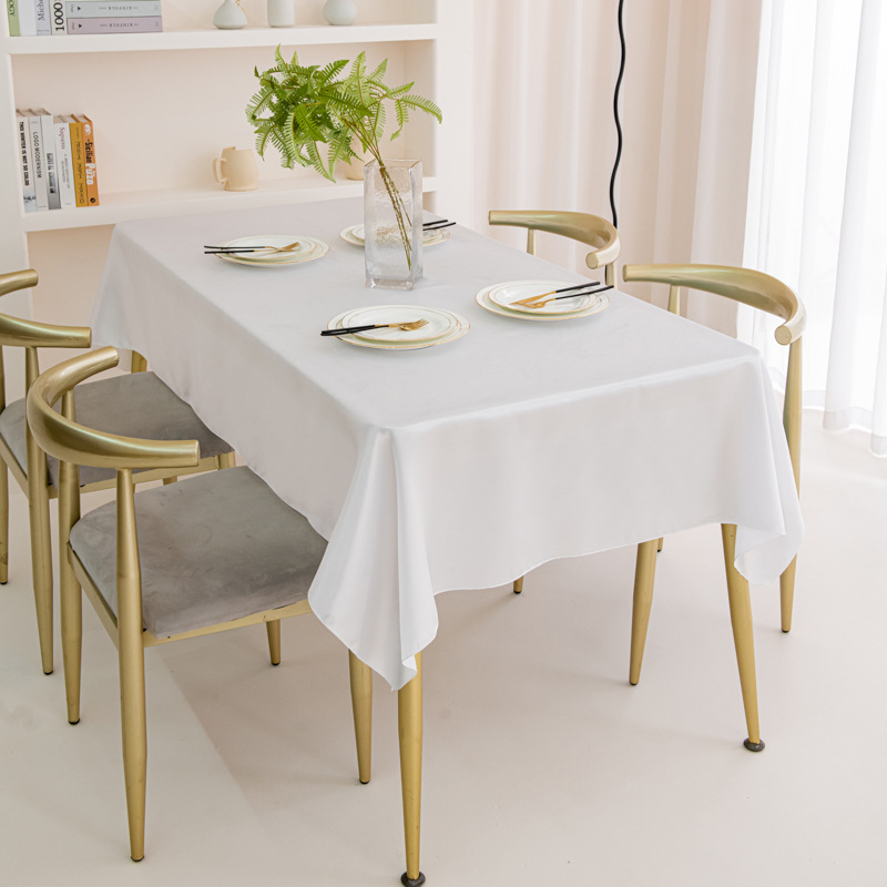 Upscale Hotel Banquet Wedding Solid Color Wedding Rectangle Silk Satin Colored Ding Table Cloth White Table Cloth Tea Table Mat
