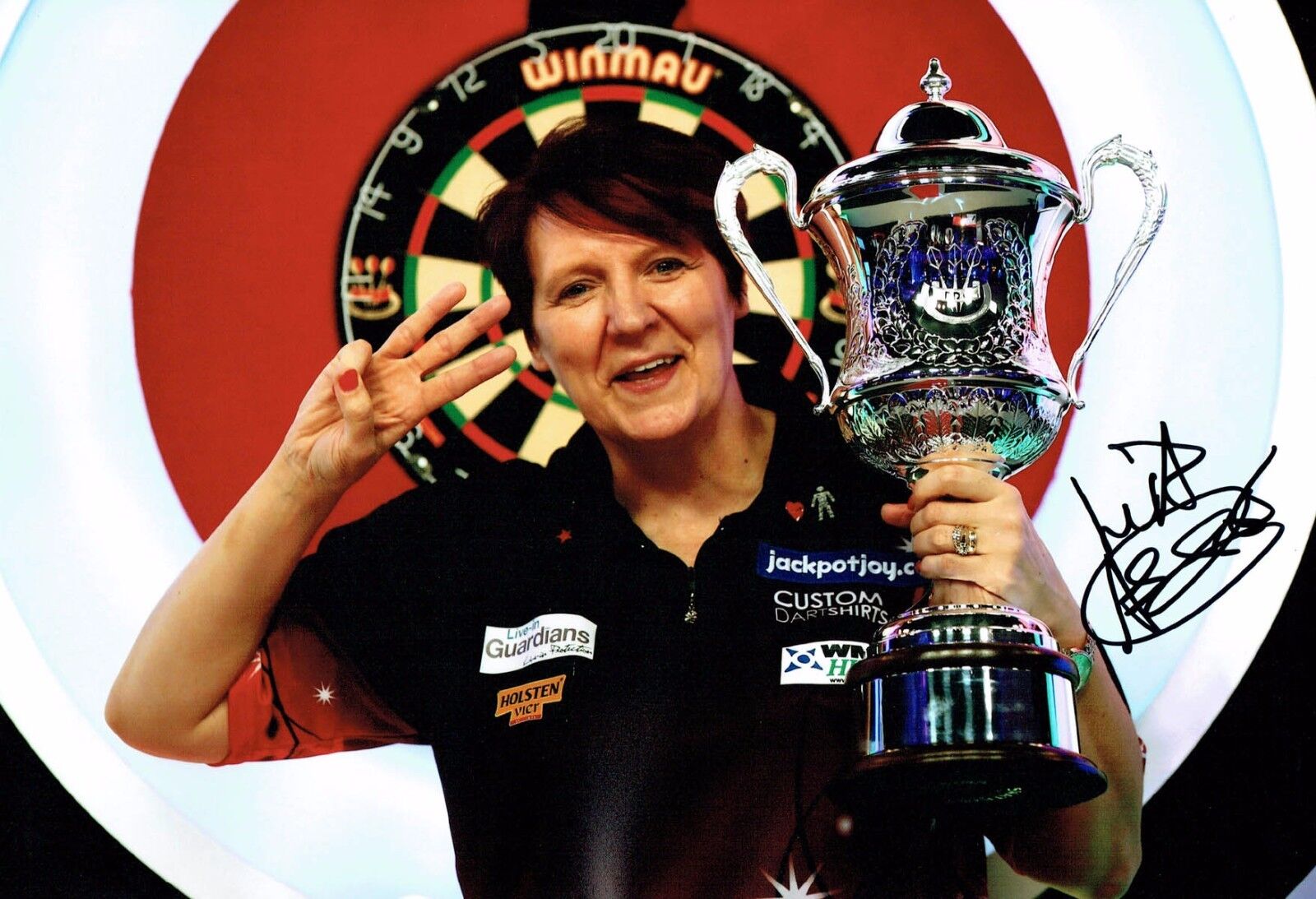 Lisa ASHTON Signed 12x8 Autograph Photo Poster painting 1 AFTAL COA Darts Player BDO