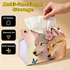 Diamond Art Painting Tissue Box Cover Wear Resist Decorative Paper Napkin Dispenser Multifunction Rhinestone PU Tissue Holder Kit for Adults Home Office Gift (Two Wolves Butterfly)