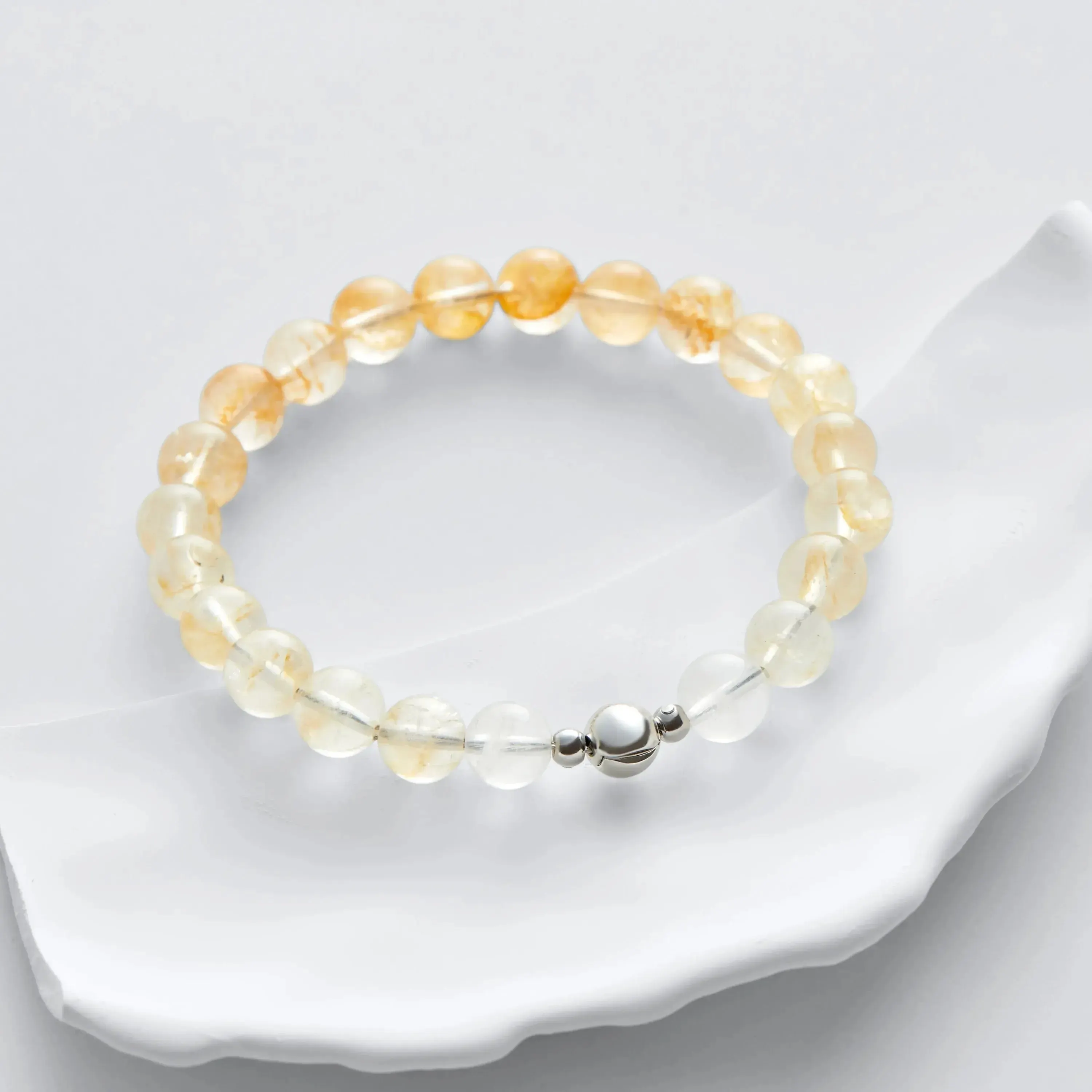 Gold Hematoid Quartz Gradient &mdash; Magnetic Clasp Bracelet (8mm)