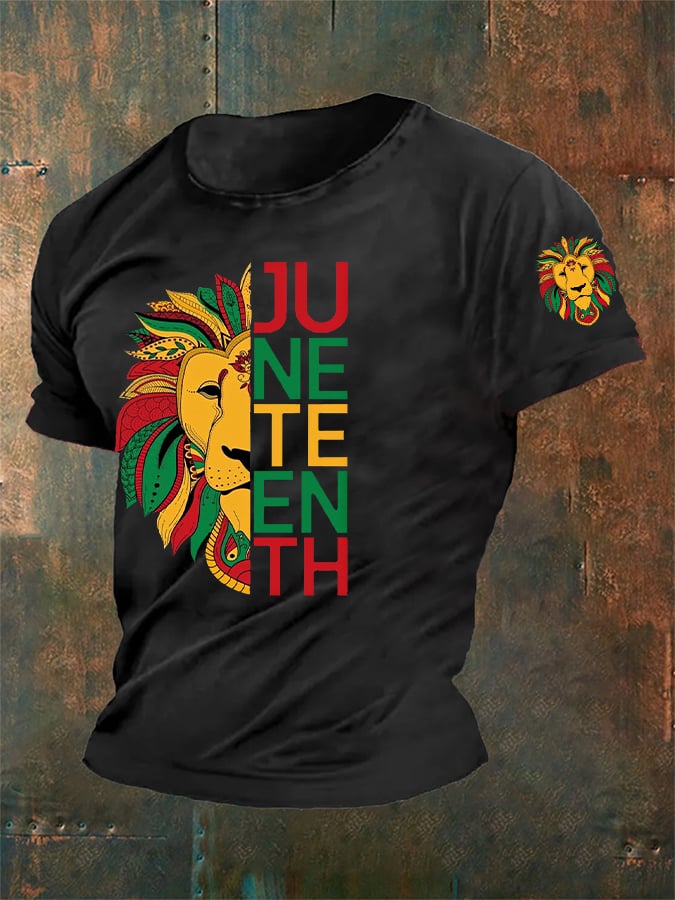 Men's Juneteenth Lion Casual Tee