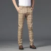 Men's Elastic Slim Fit Business Straight Casual Pants