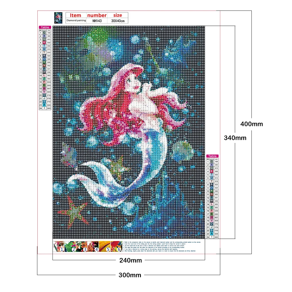 Diamond Painting - Full Round Drill - Ariel Princess(30*40cm)