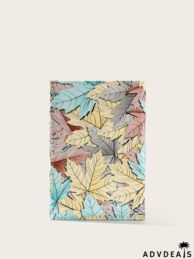 Colorblock Leaves Graphic Passport Case