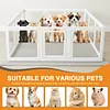 [US Local Warehouse] 12-Panel Clear Acrylic Indoor Dog Playpen 23.6 Inch-H Whelping Crate Kennel Cage Enclosure with Door Easy Assemble Pet Fence Transparent Pet Pen for Small Animals Bunny Rabbit Ferret